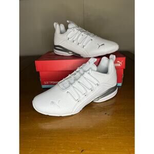 New PUMA Axelion Perf White Silver Size 7.5